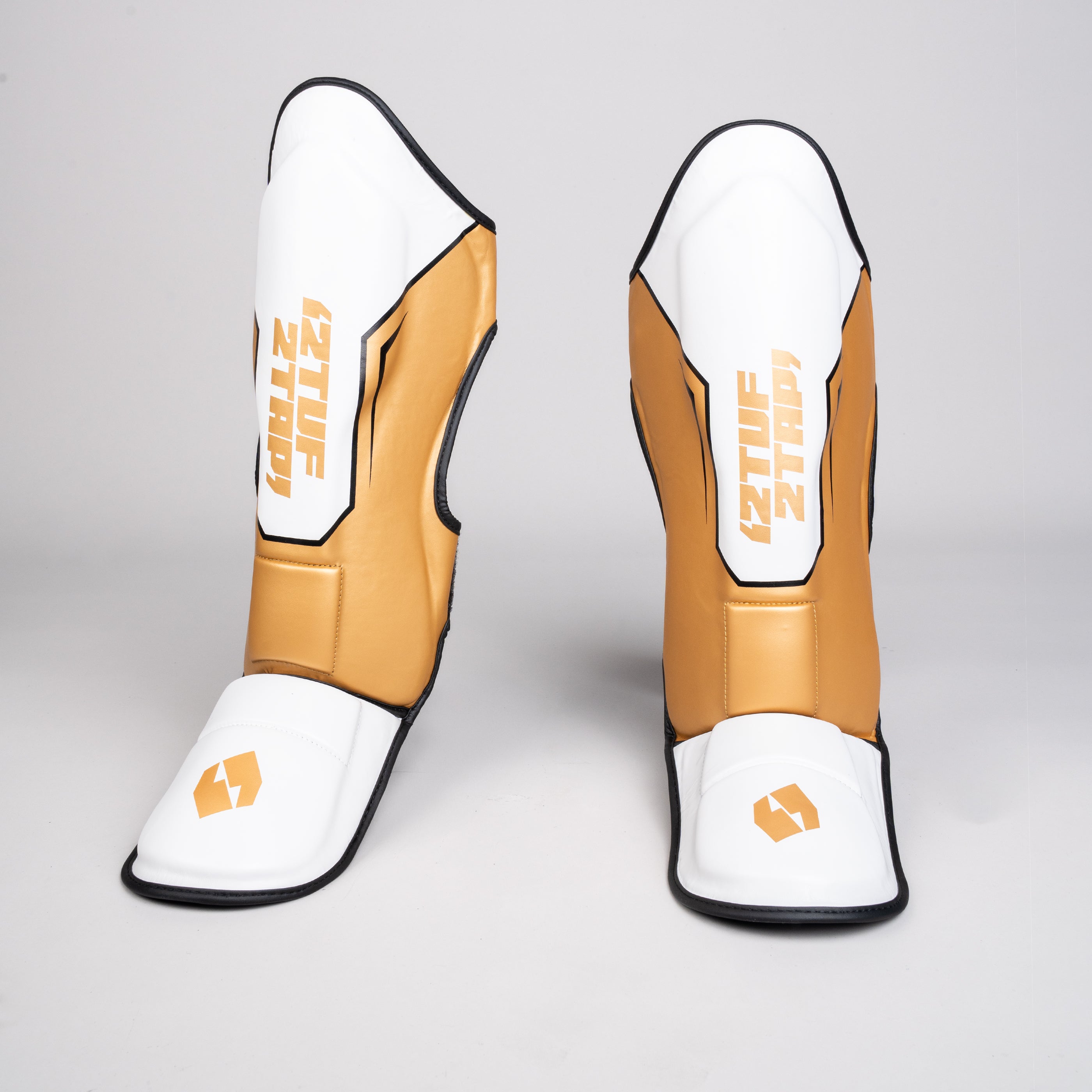 'Jalmood' Shin Instep Guards - White/Gold 'Jalmood' Shin Instep Guards - White/Gold
