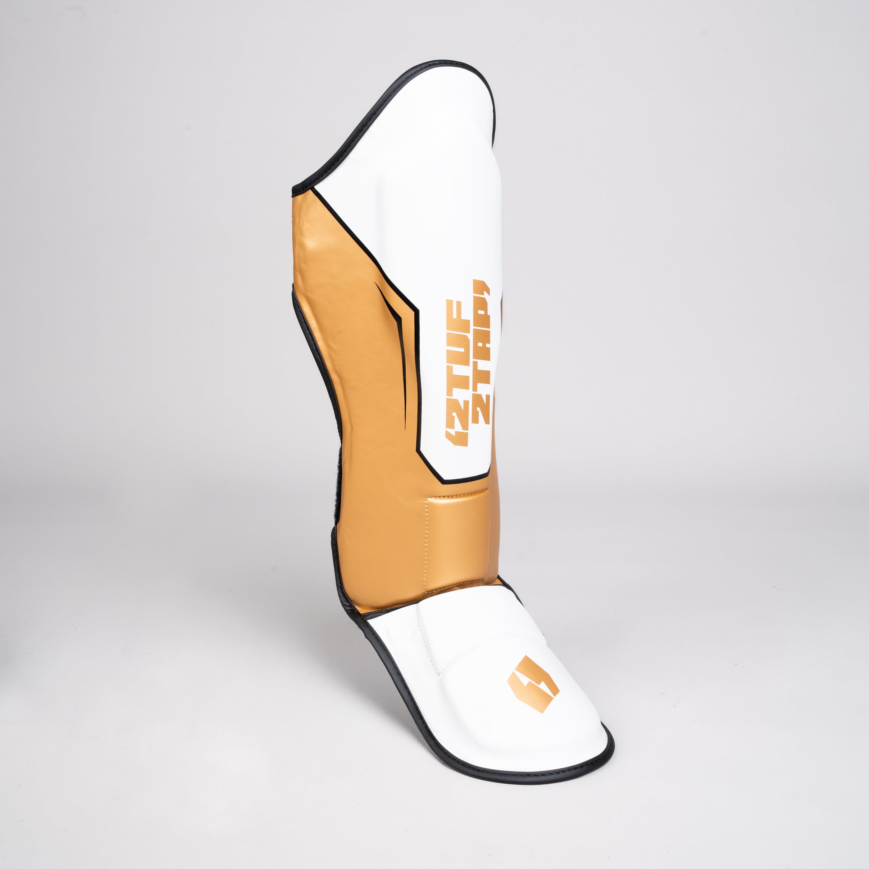 'Jalmood' Shin Instep Guards - White/Gold 'Jalmood' Shin Instep Guards - White/Gold