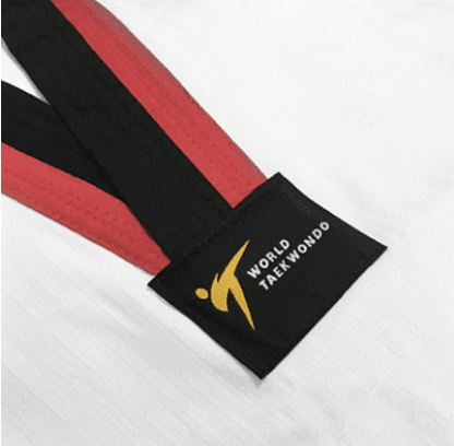 KPNP 'Poom' Taekwondo Dobok Uniform - Premium White/Black with Red Accents KPNP 'Poom' Taekwondo Dobok Uniform - Premium White/Black with Red Accents