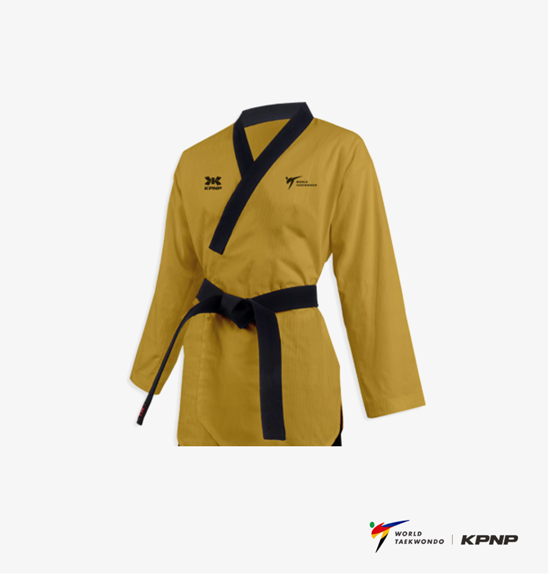 KPNP 'Grandmaster' Taekwondo Uniform – Gold/Black – World Taekwondo Approved KPNP 'Grandmaster' Taekwondo Uniform – Gold/Black – World Taekwondo Approved