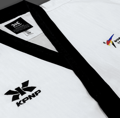 Elevate Your Practice with KPNP Women's 'Poomsae' Taekwondo Uniform – Dan Grade in White/Black Elevate Your Practice with KPNP Women's 'Poomsae' Taekwondo Uniform – Dan Grade in White/Black