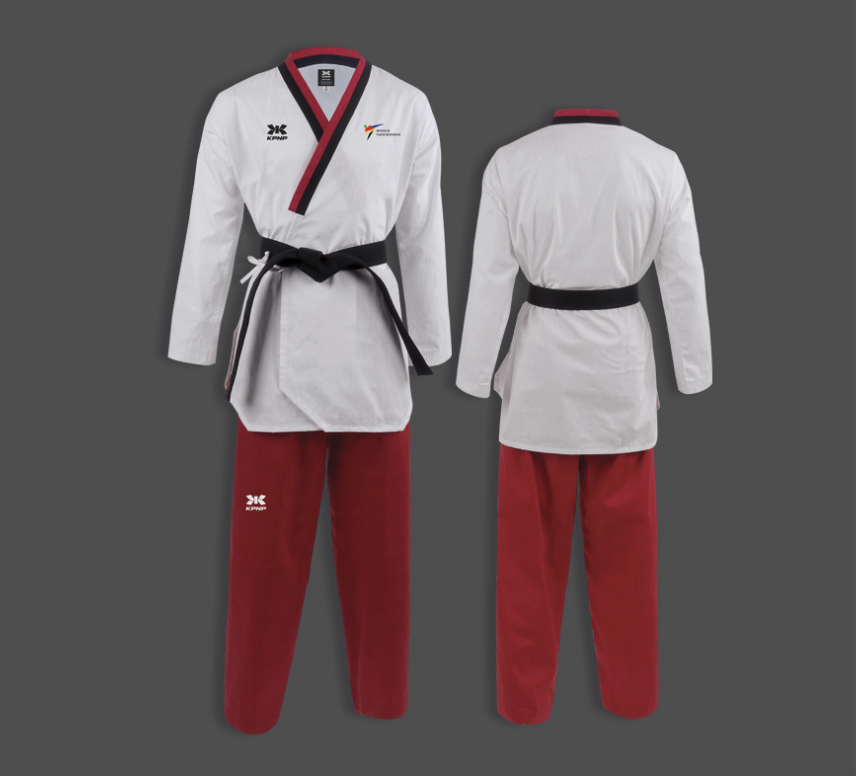 KPNP 'Poomsae' Women's Taekwondo Dobok Uniform (White/Red) | World Taekwondo Approved KPNP 'Poomsae' Women's Taekwondo Dobok Uniform (White/Red) | World Taekwondo Approved