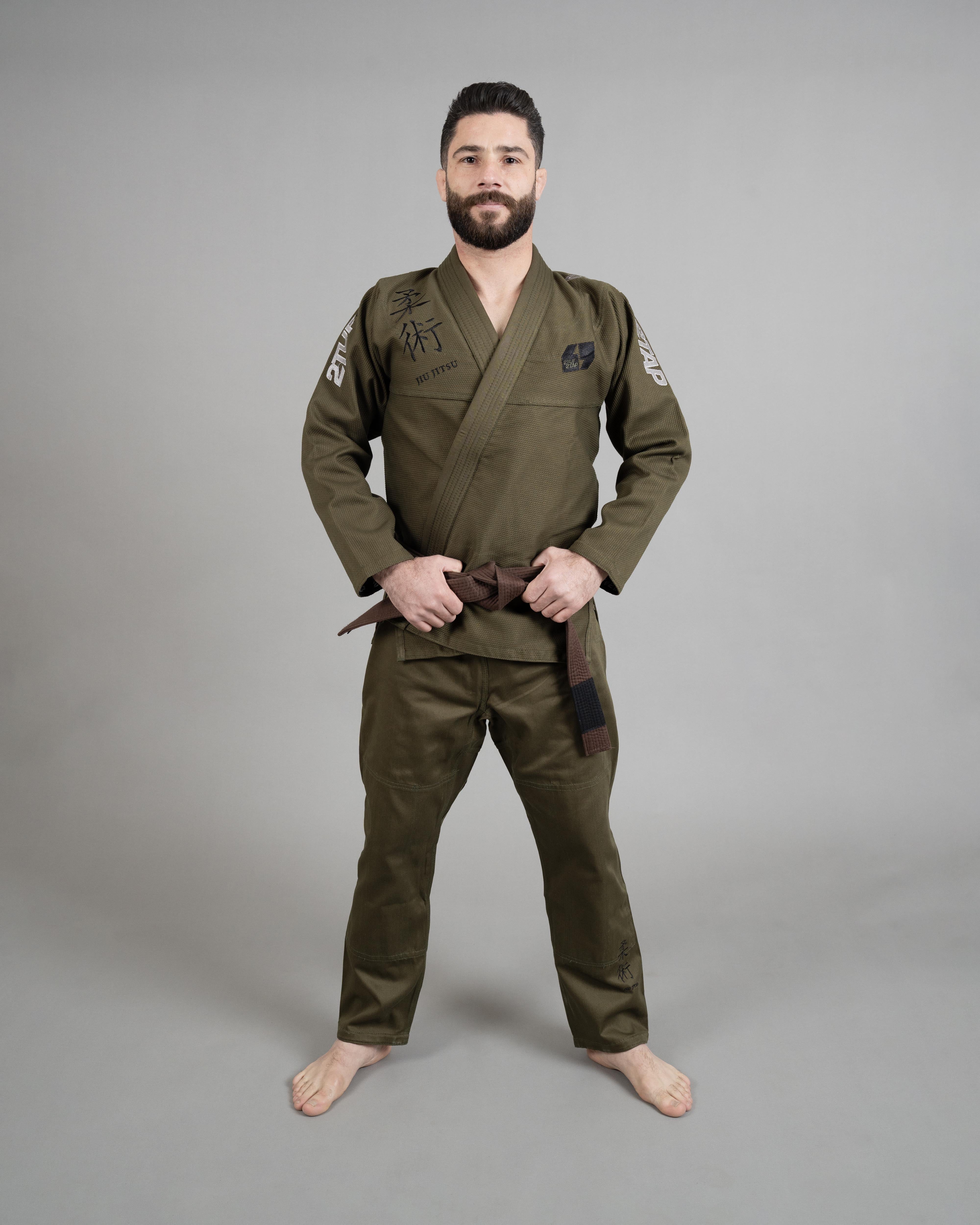 'Bridge' Jiu-Jitsu Gi Uniform - Olive Green/Black