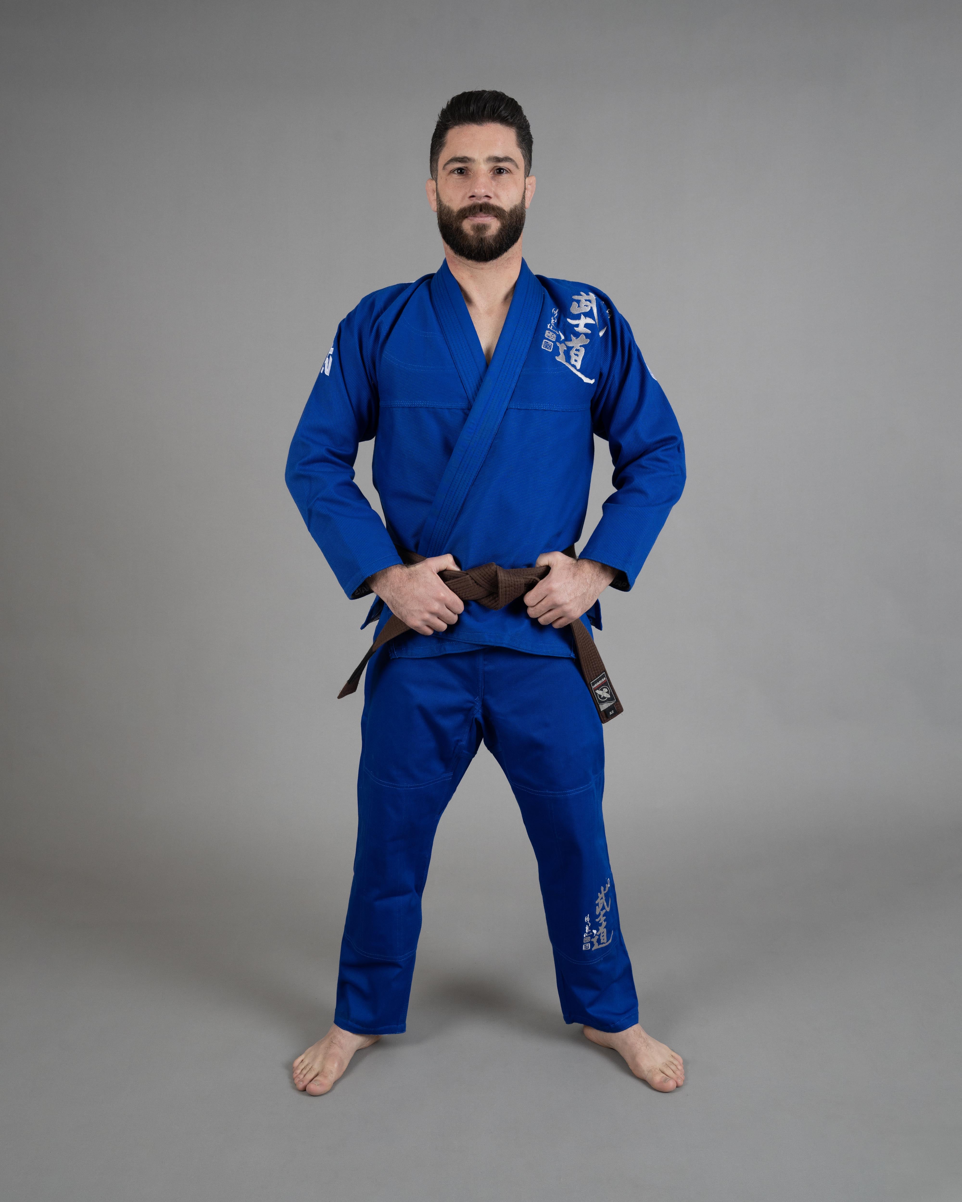Musashi Jiu-Jitsu Gi Uniform - Blue/White | Premium Cotton with Tote Bag