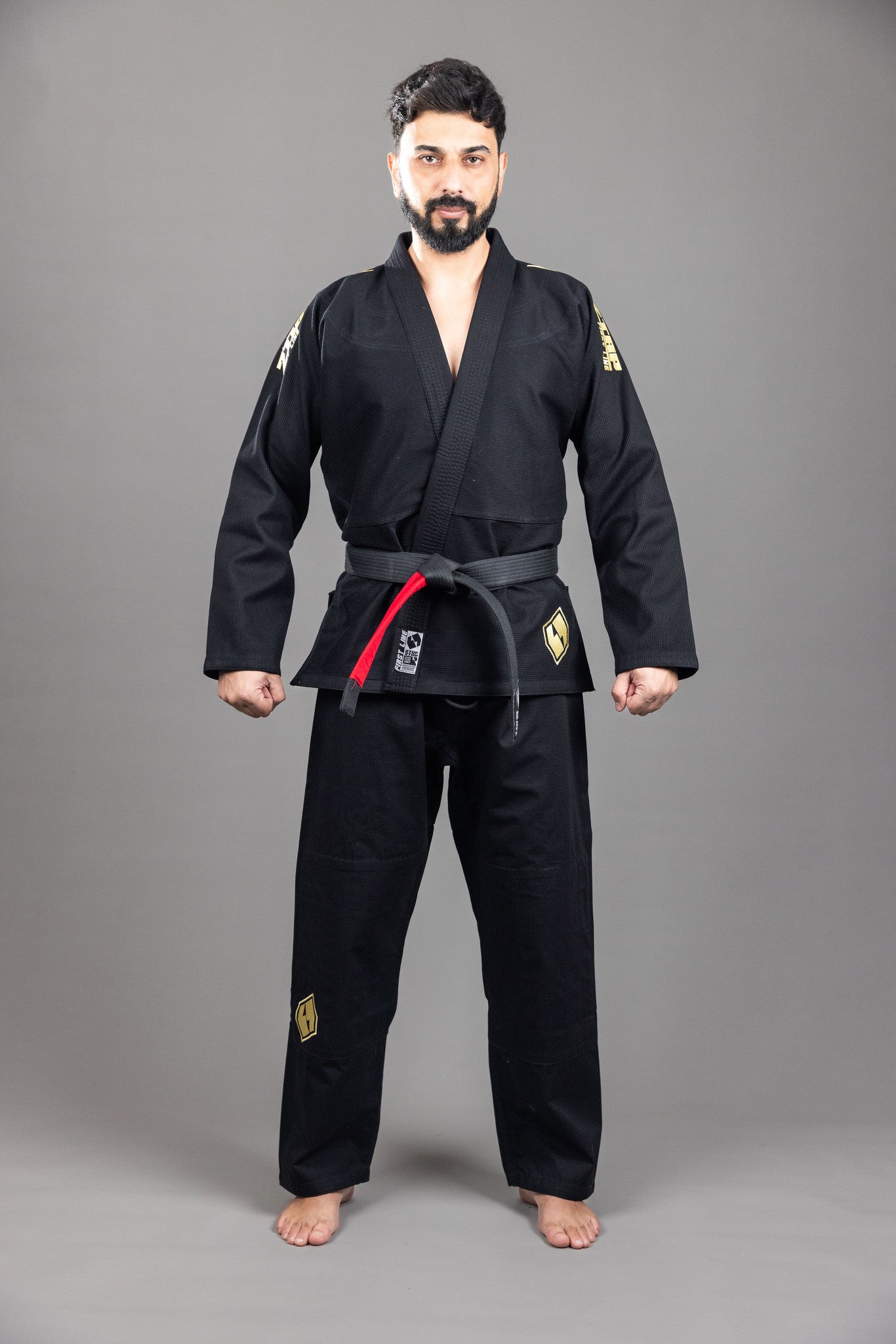 FirstLine' BJJ Uniform Black Gold FirstLine' BJJ Uniform Black Gold