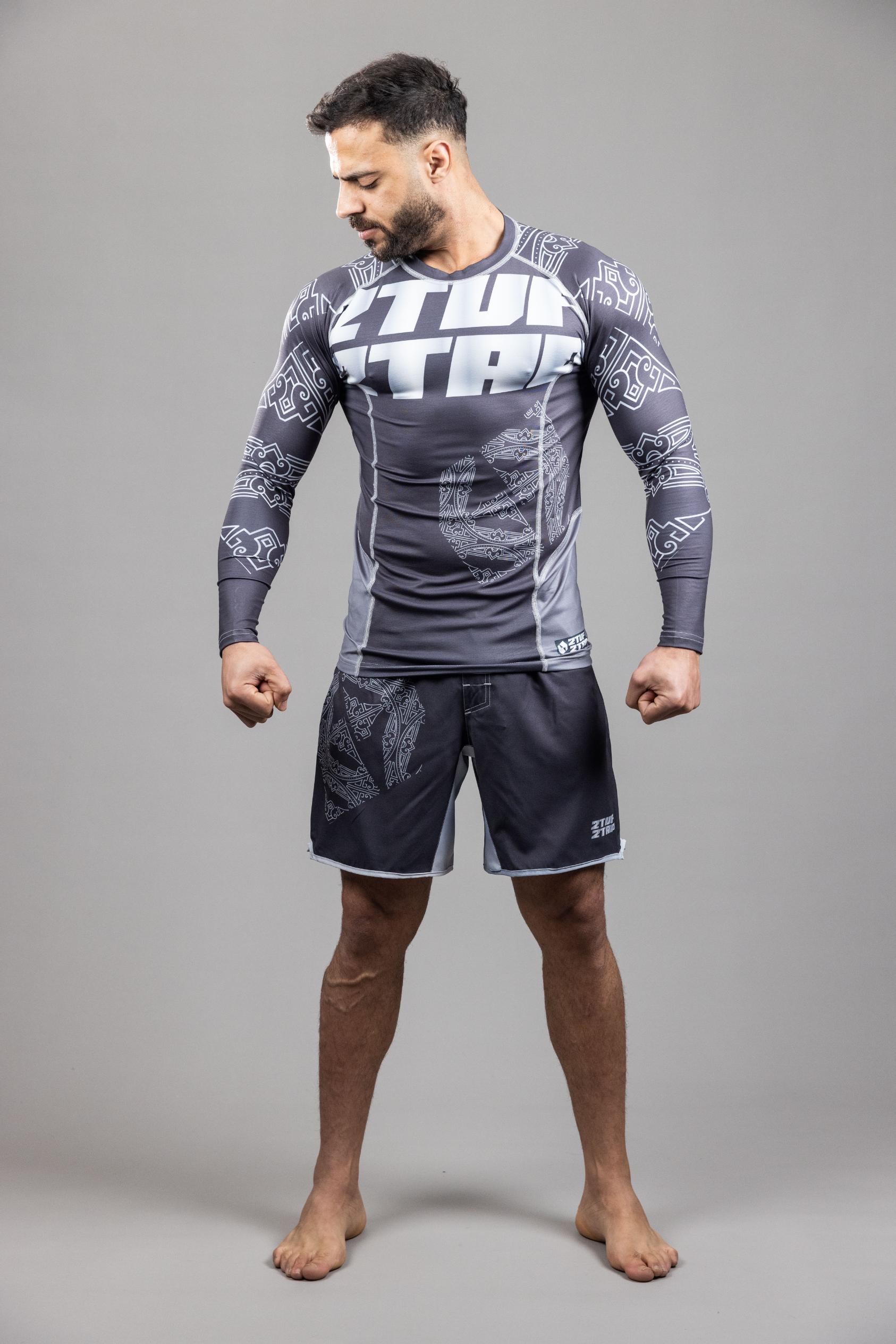 Granada Shield' MMA RashGuardLS Top Black Silver Granada Shield' MMA RashGuardLS Top Black Silver