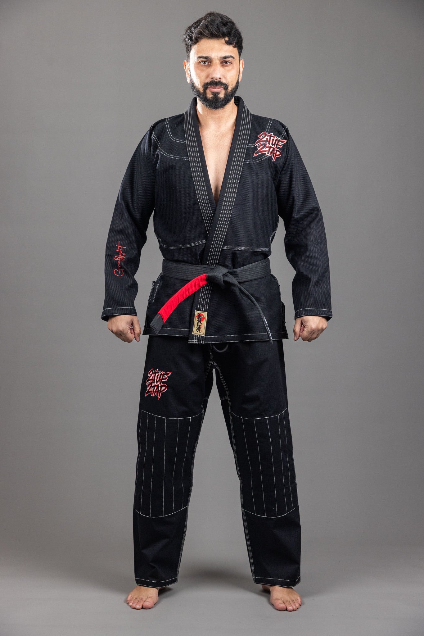 GRAFFIGHT' BJJ Uniform Black Red GRAFFIGHT' BJJ Uniform Black Red
