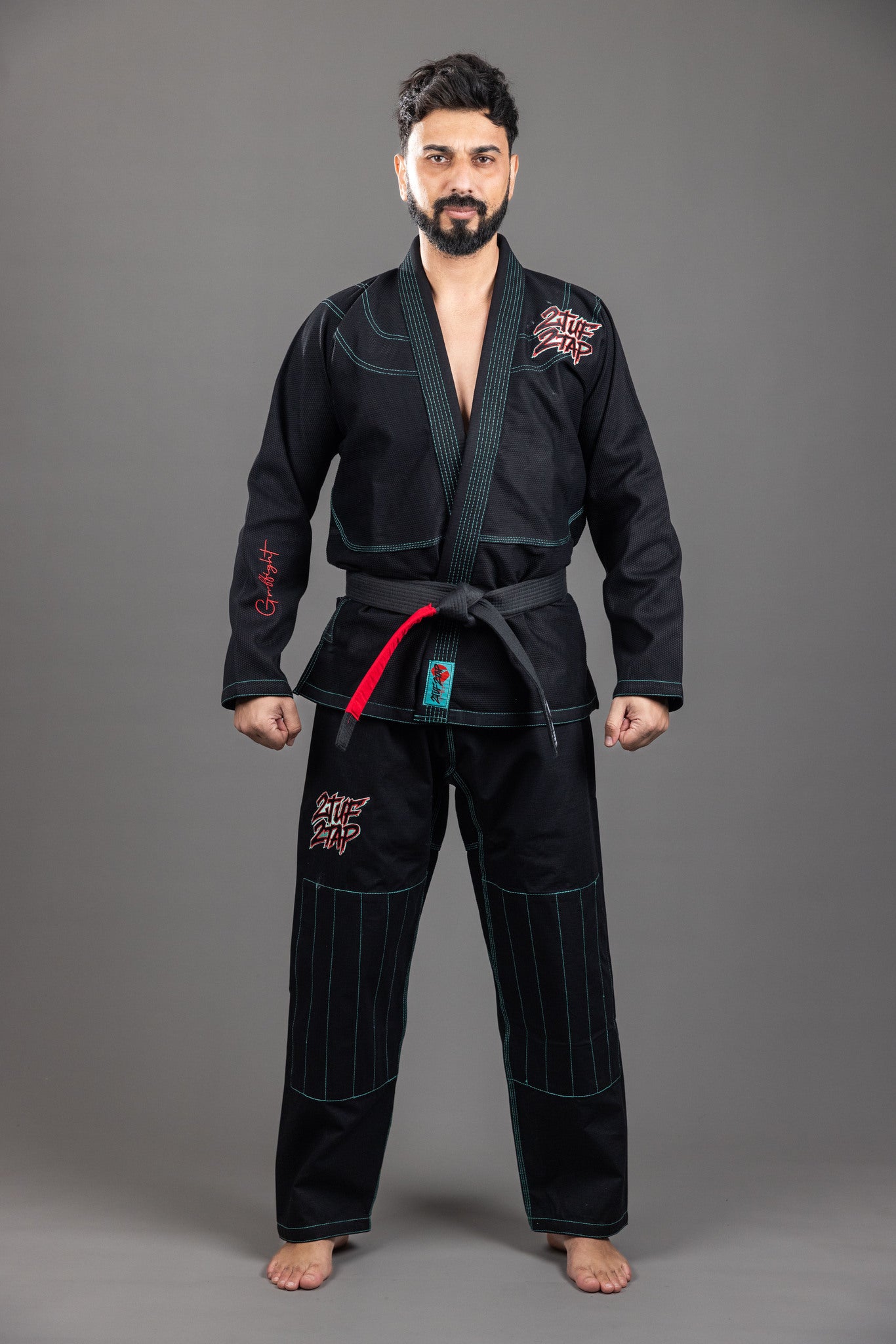GRAFFIGHT' BJJ Uniform Black Green GRAFFIGHT' BJJ Uniform Black Green