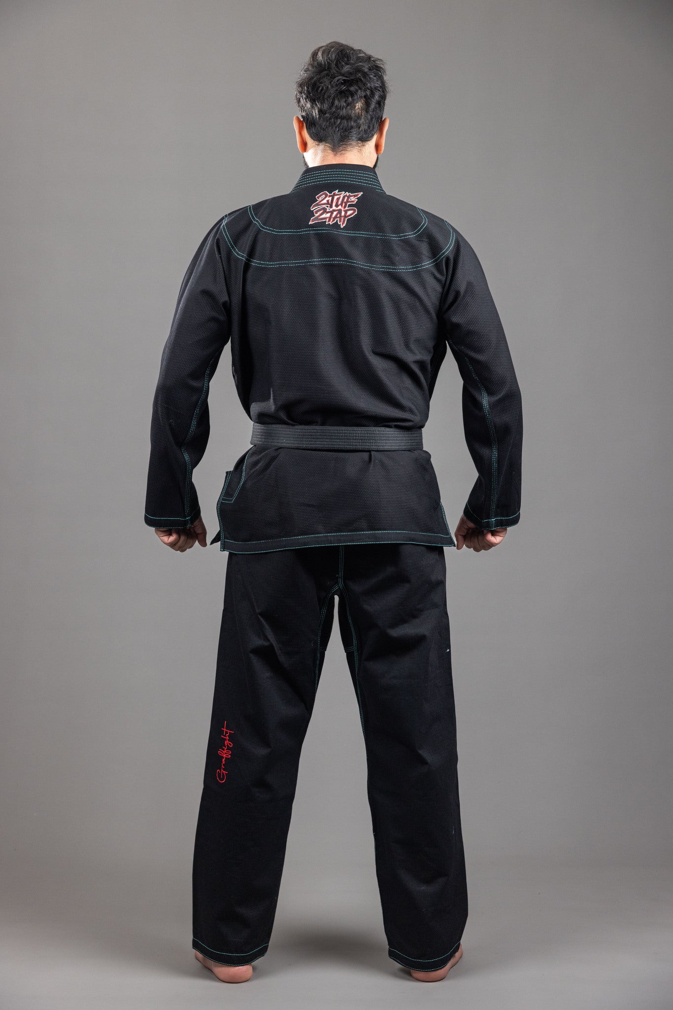 GRAFFIGHT' BJJ Uniform Black Green GRAFFIGHT' BJJ Uniform Black Green