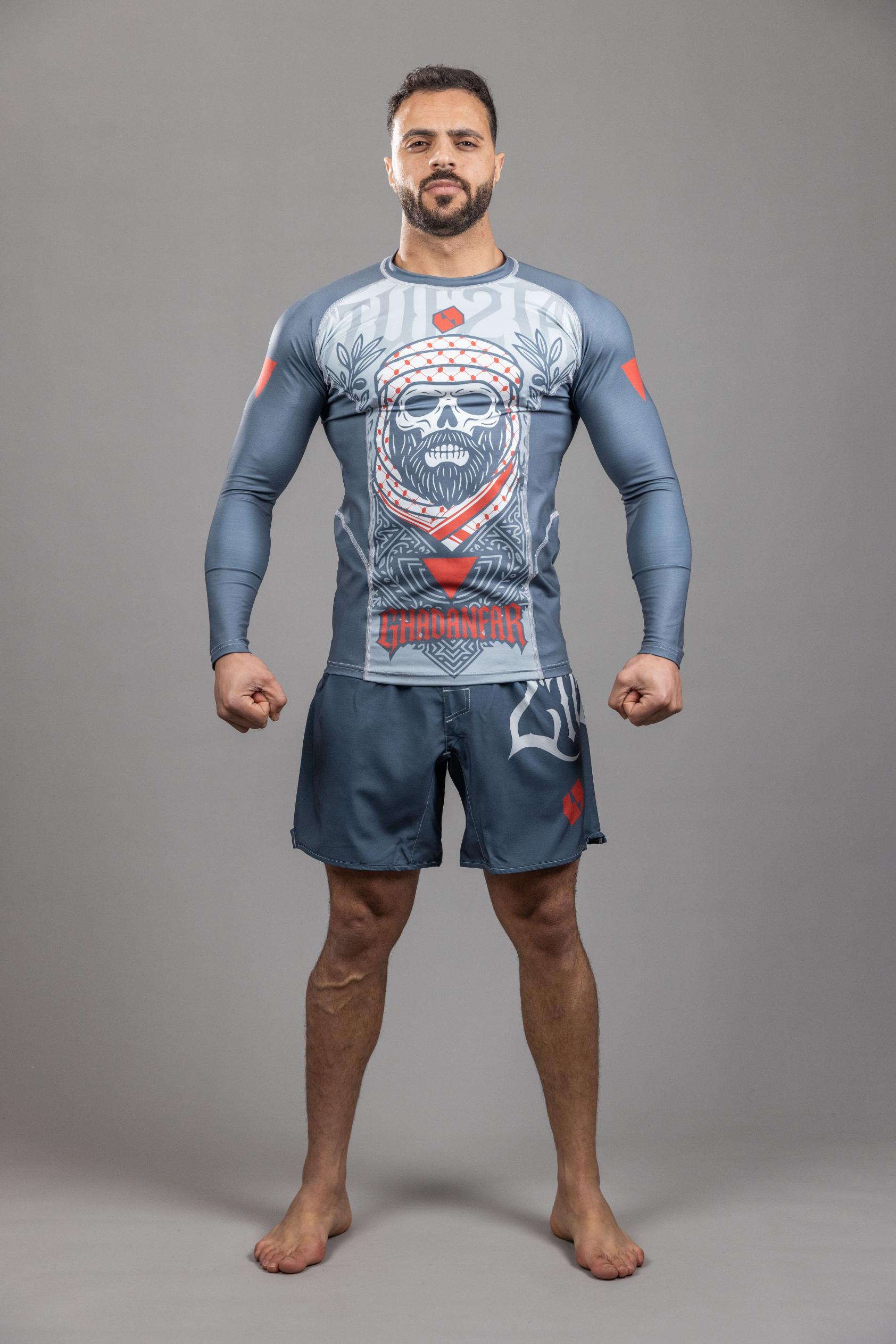 Ghadanfar' MMA RashGuard Black Grey Ghadanfar' MMA RashGuard Black Grey