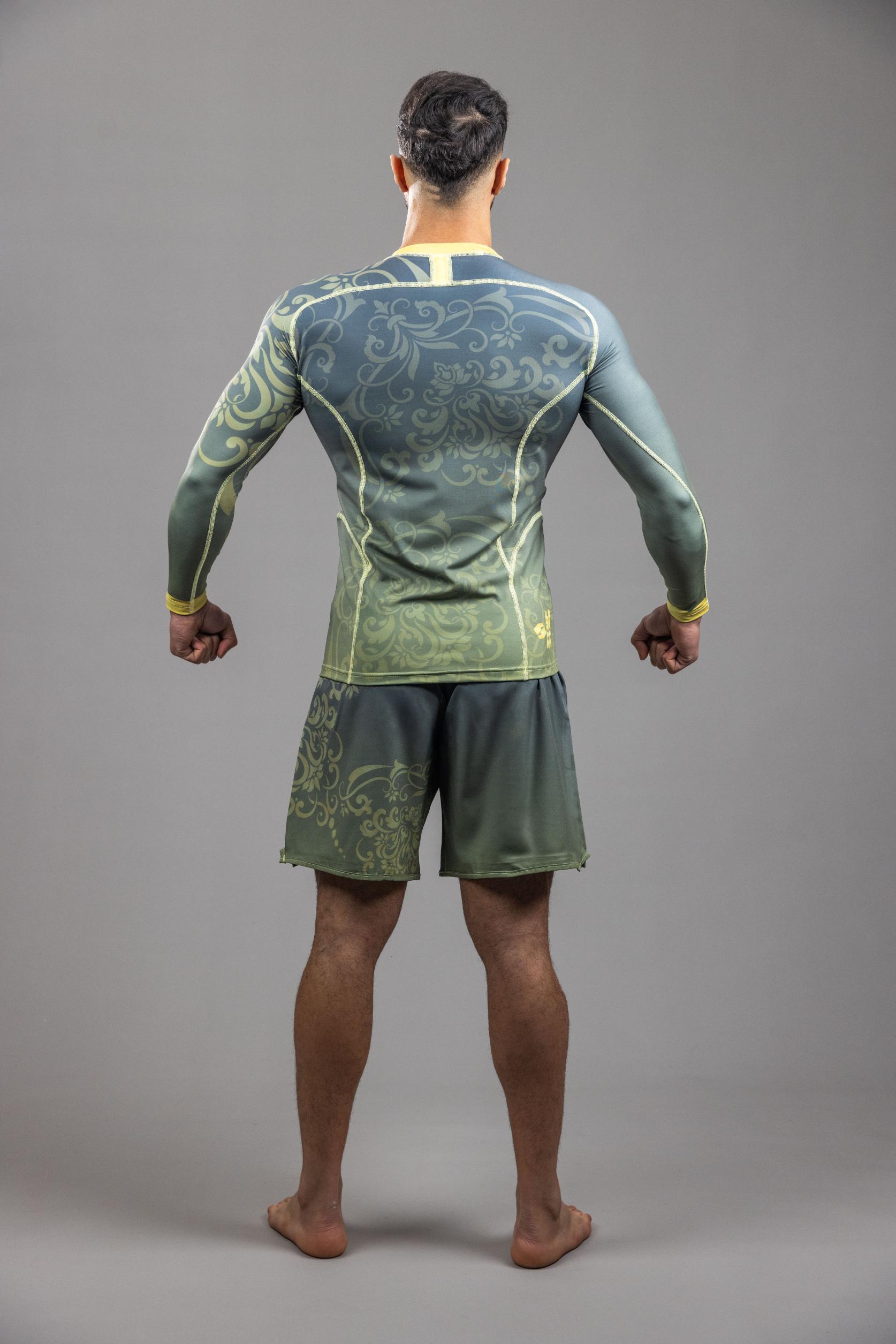 Petra Rose' MMA Rash Guard LS Black Gold Petra Rose' MMA Rash Guard LS Black Gold
