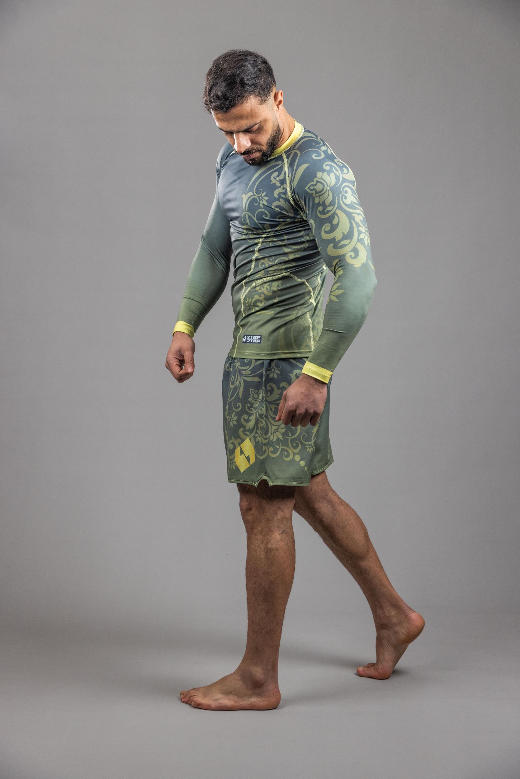 Petra Rose' MMA Rash Guard LS Black Gold Petra Rose' MMA Rash Guard LS Black Gold