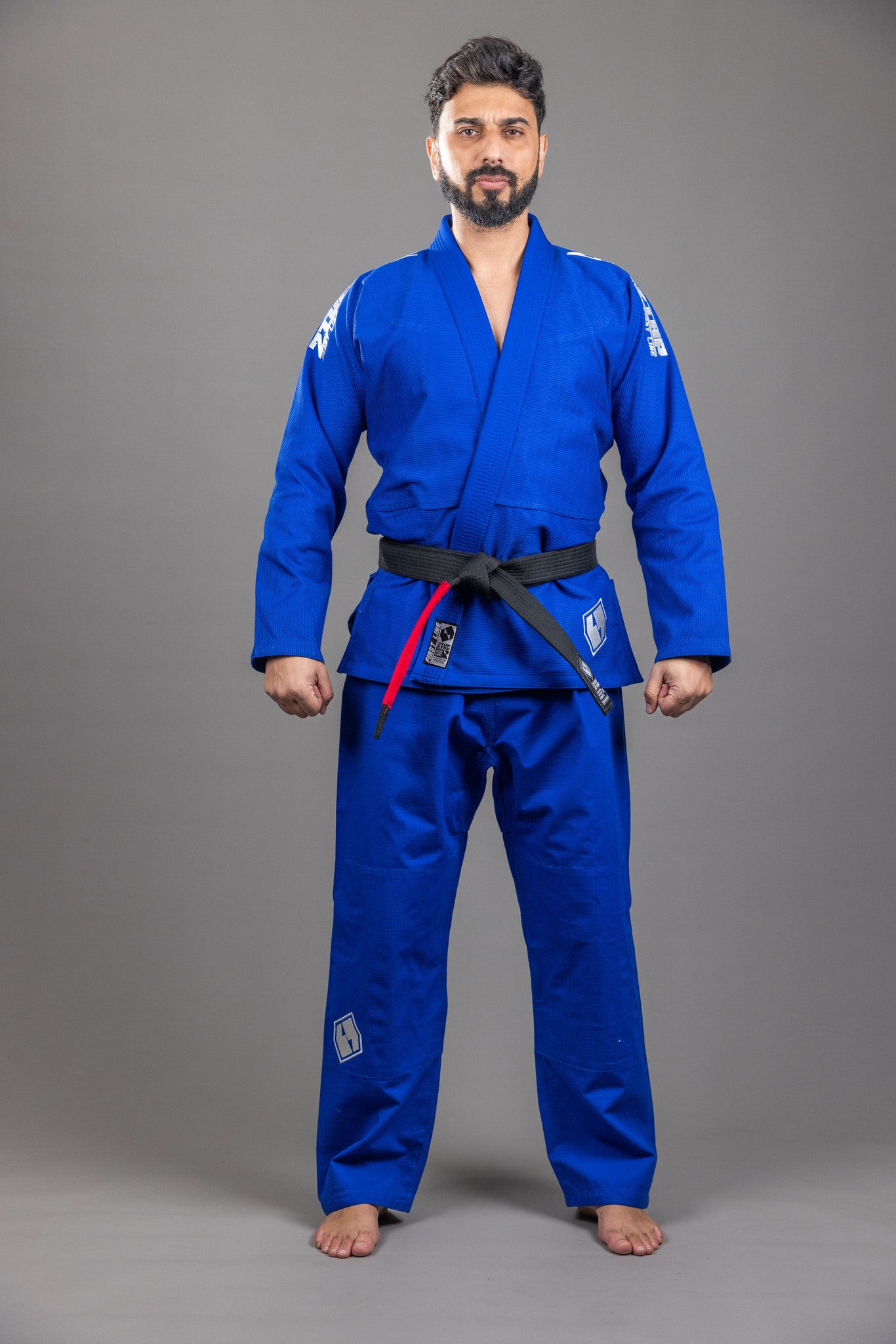 FirstLine' BJJ Uniform Blue Silver FirstLine' BJJ Uniform Blue Silver