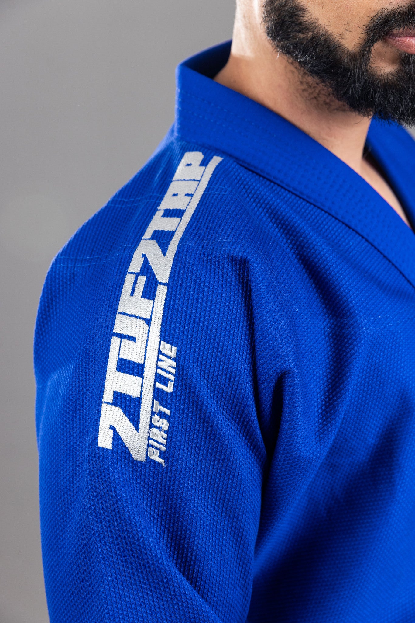 FirstLine' BJJ Uniform Blue Silver FirstLine' BJJ Uniform Blue Silver