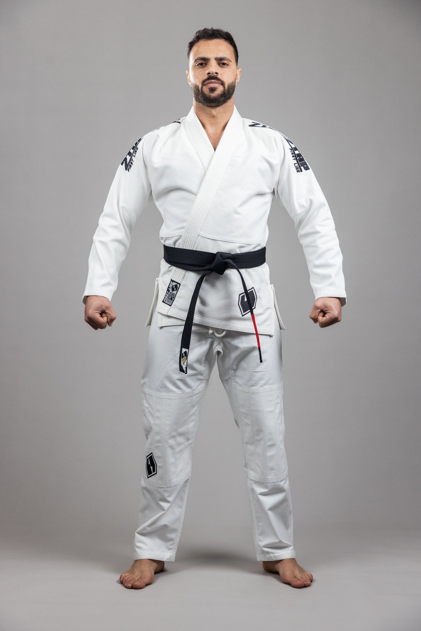 FirstLine' BJJ Uniform White Black FirstLine' BJJ Uniform White Black