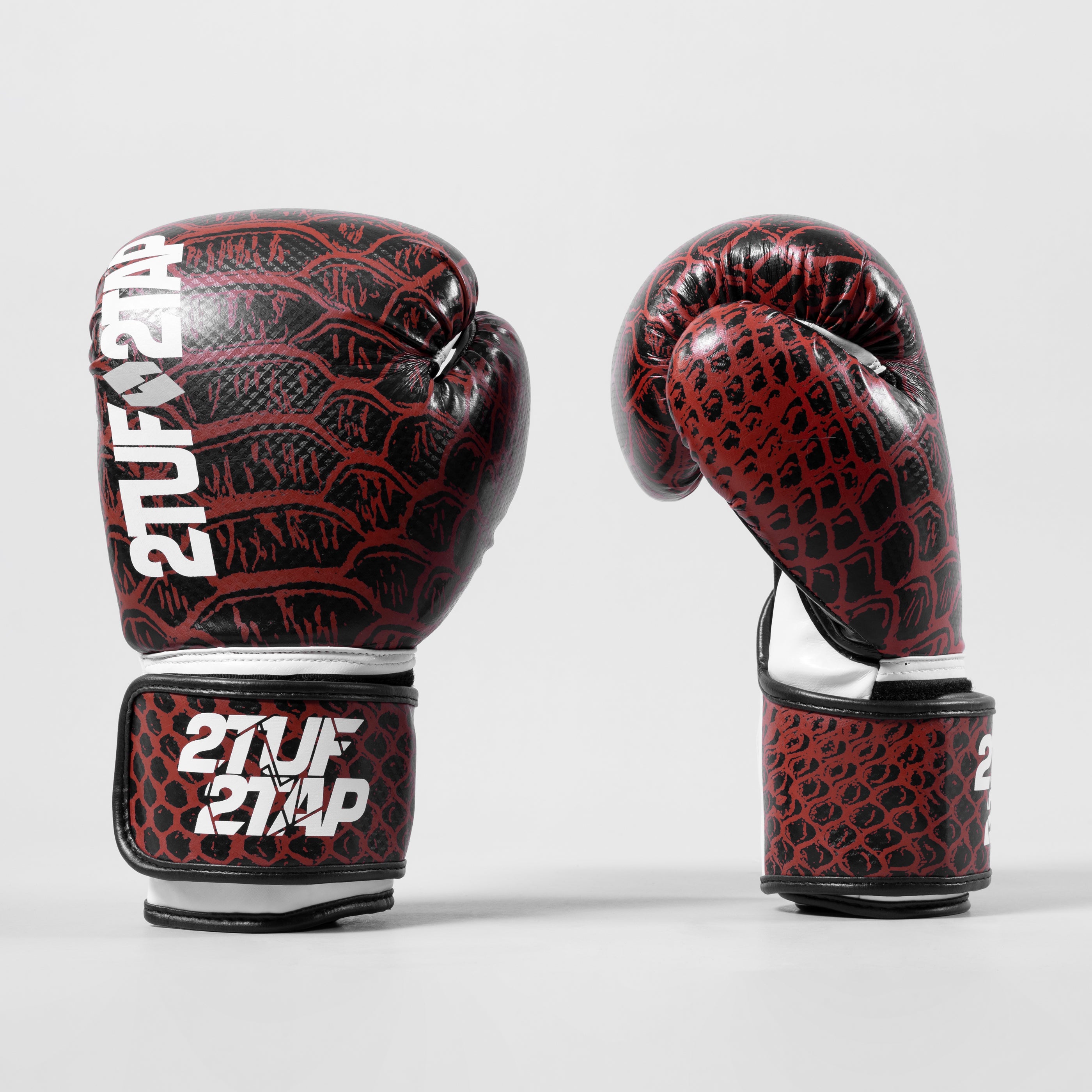 'Hydra' Boxing Gloves - Maroon/White 2TUF2TAP