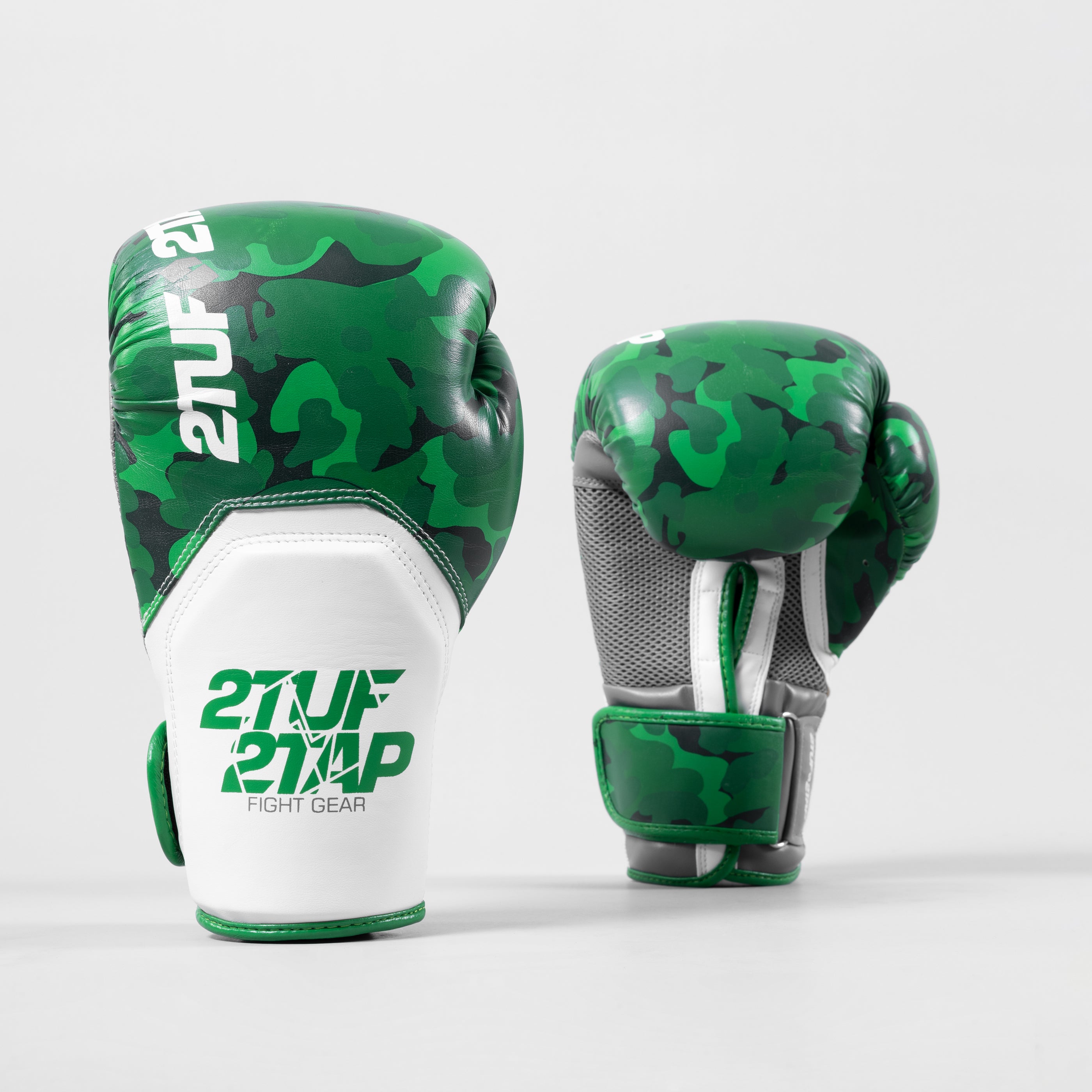'Camo Elite' Boxing Gloves - Green/White 2TUF2TAP