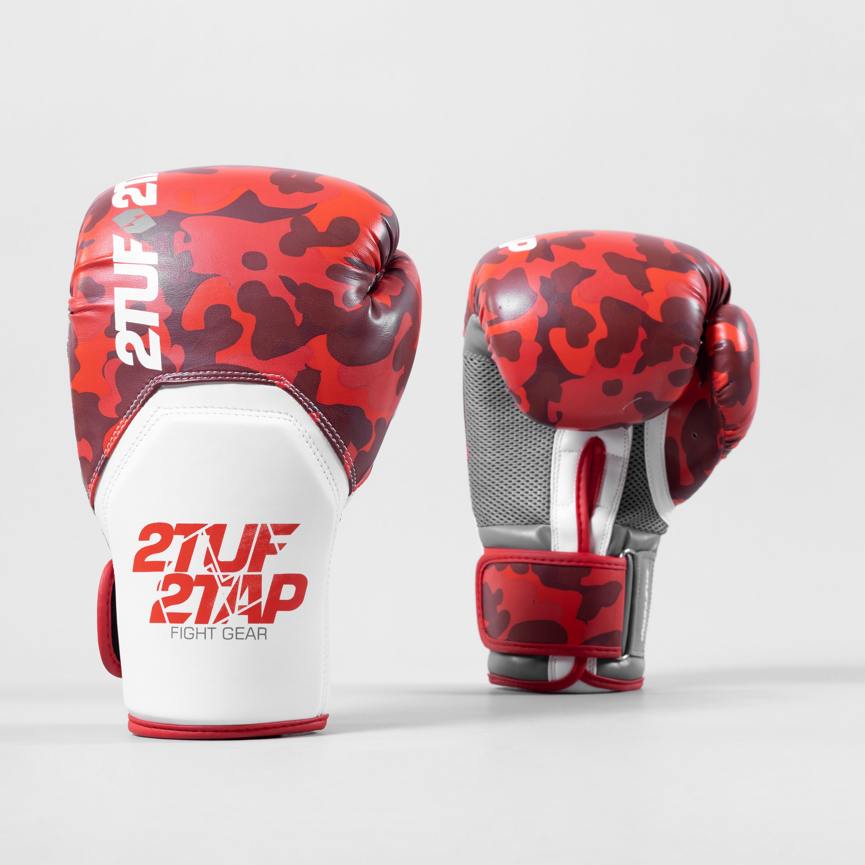 'Camo Elite' Boxing Gloves - Red/White 2TUF2TAP