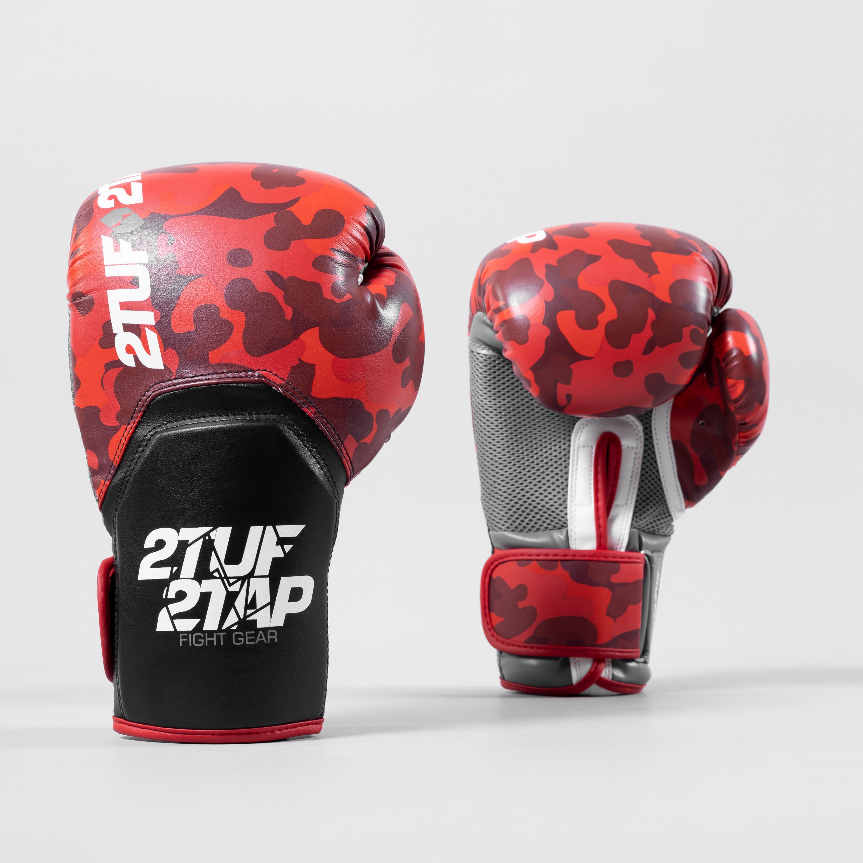 'Camo Elite' Boxing Gloves - Red/Black 2TUF2TAP