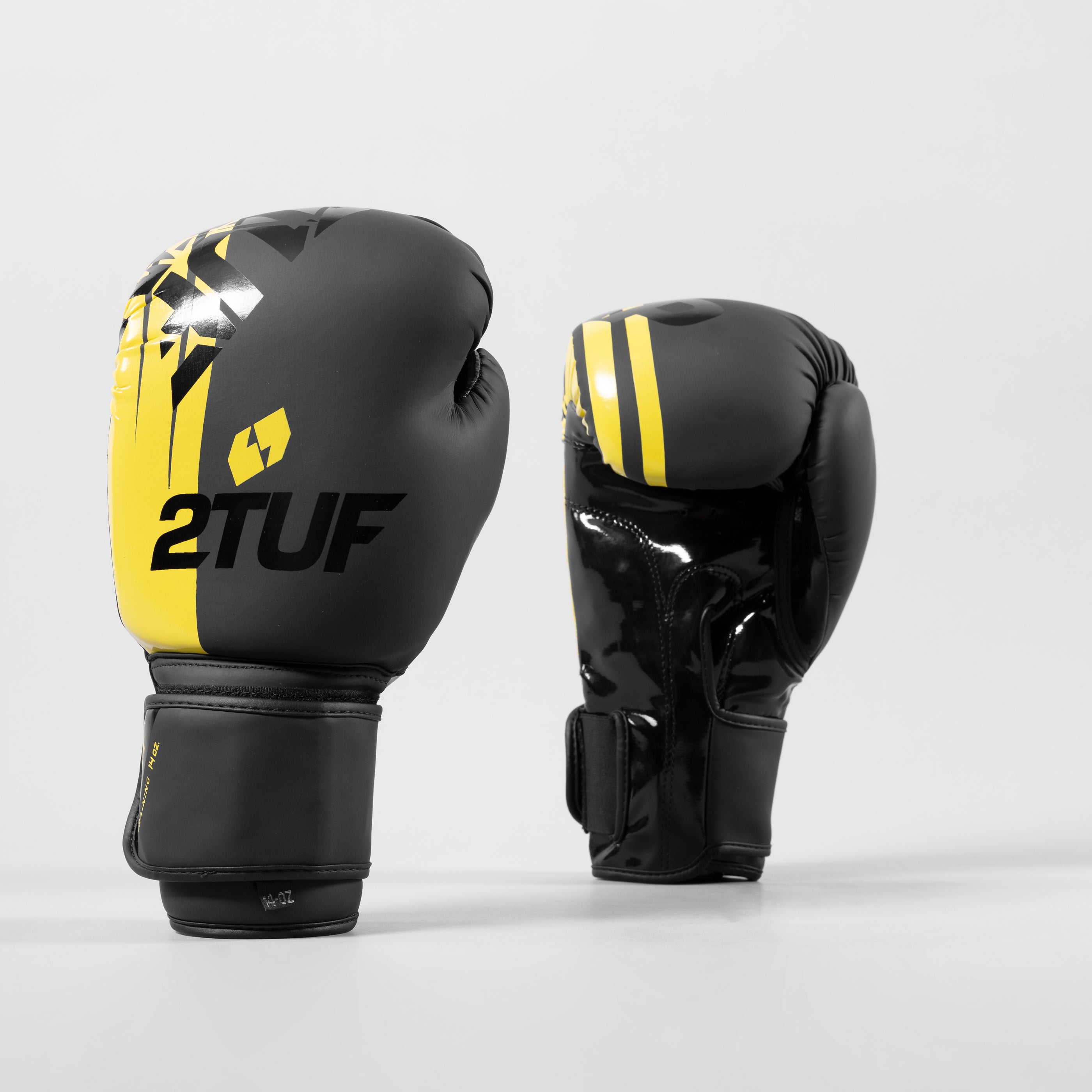 'Tuff' Boxing Gloves - Black/Yellow 2TUF2TAP