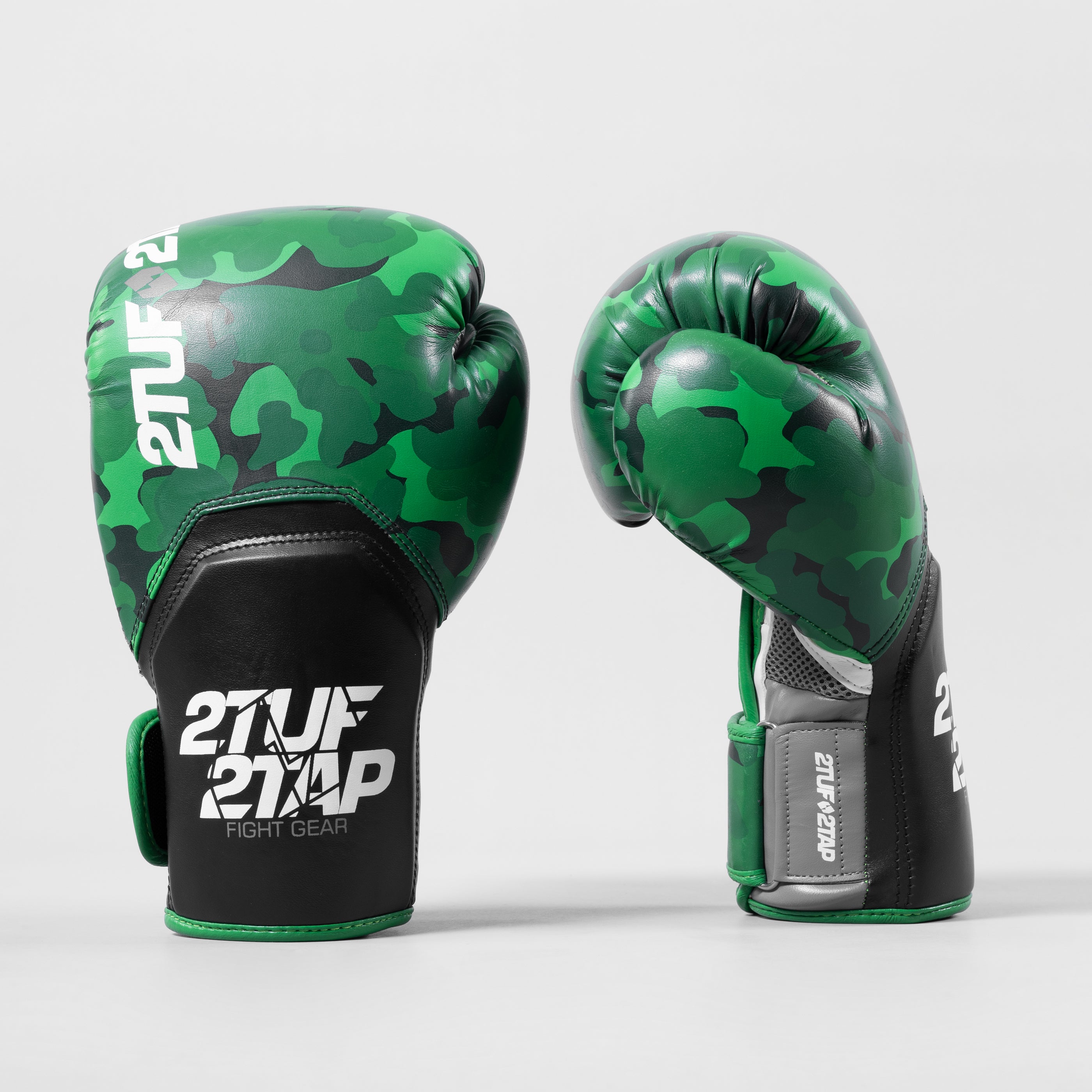 'Camo Elite' Boxing Gloves - Green/Black 2TUF2TAP