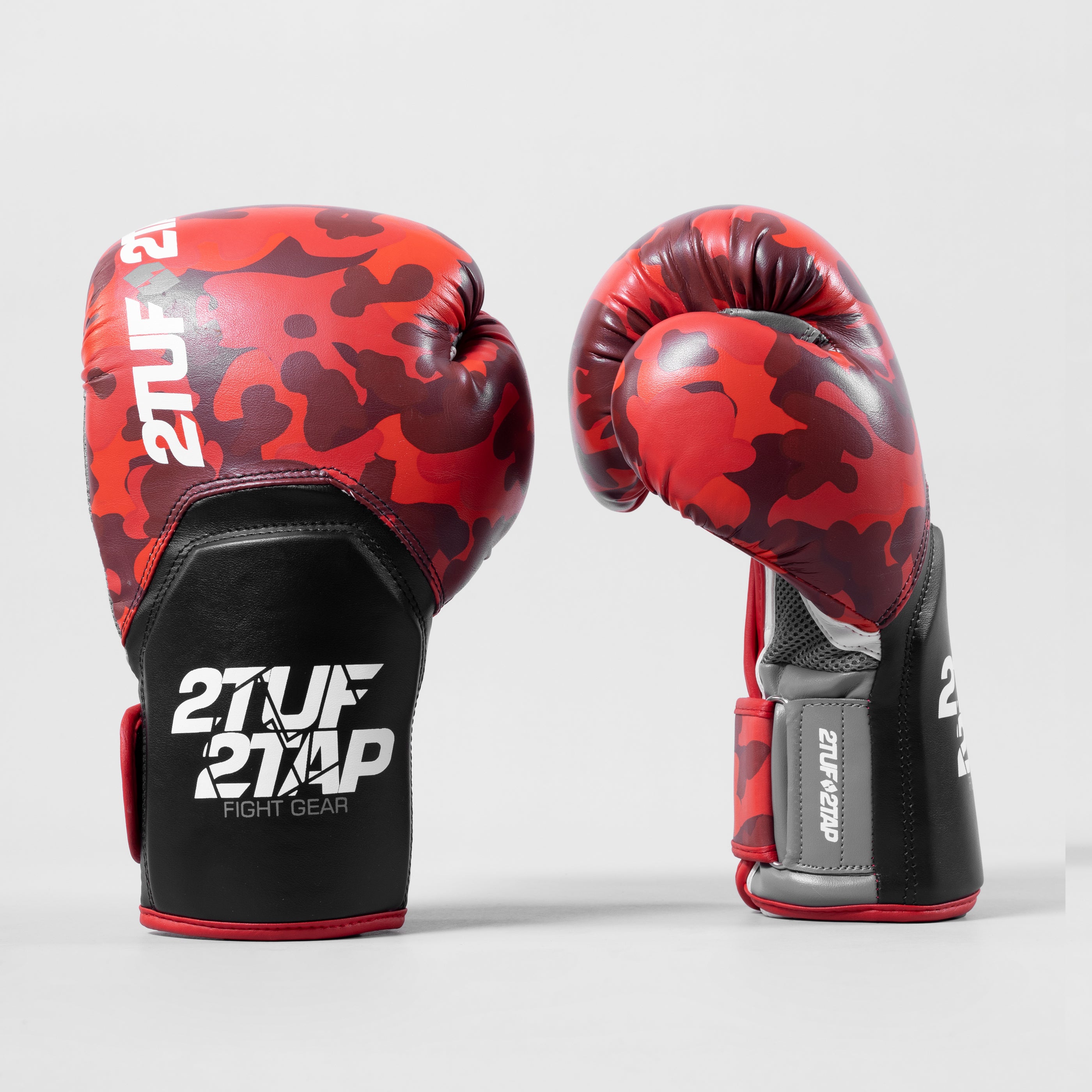 'Camo Elite' Boxing Gloves - Red/Black 2TUF2TAP