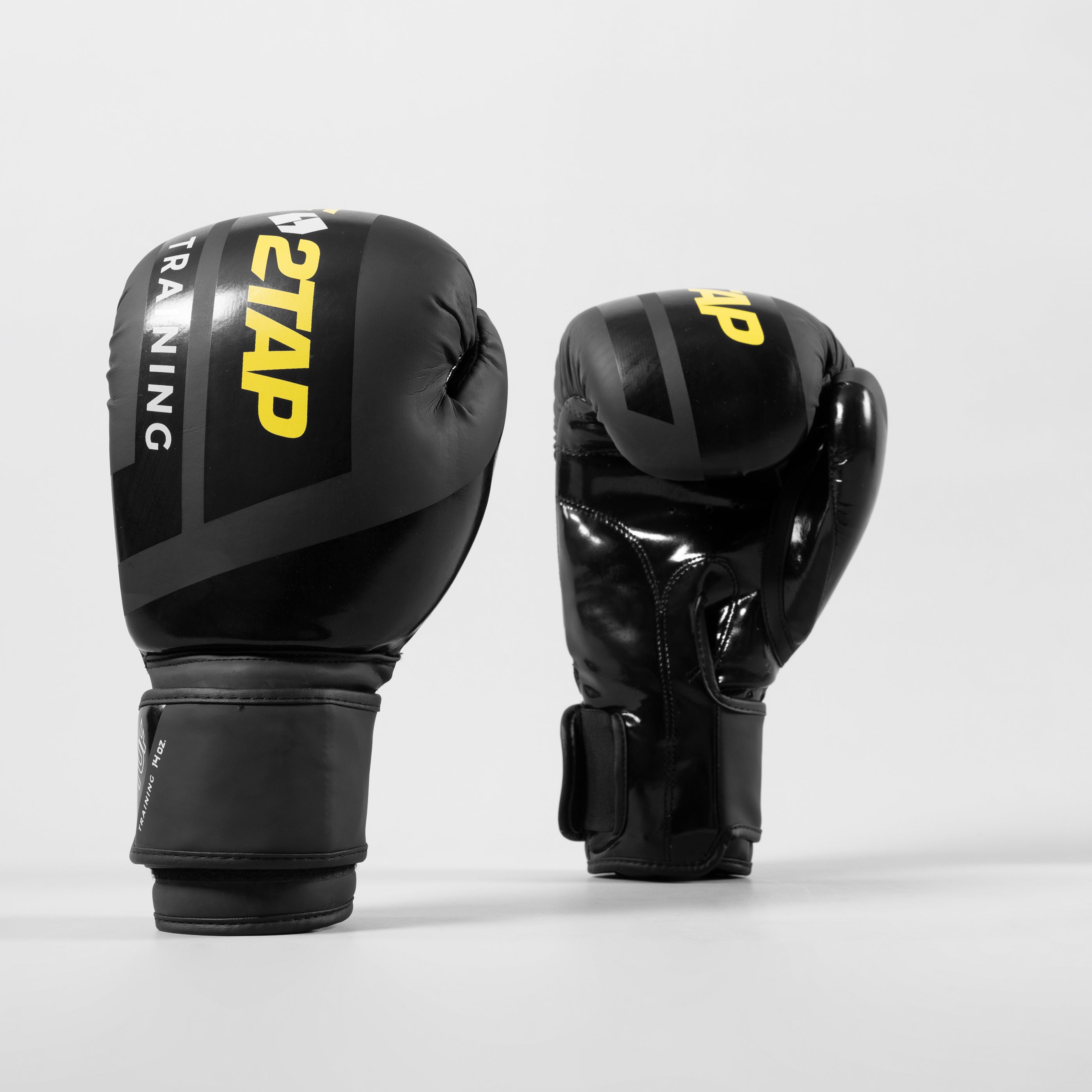'Sting' Boxing Gloves - Black/Yellow 2TUF2TAP