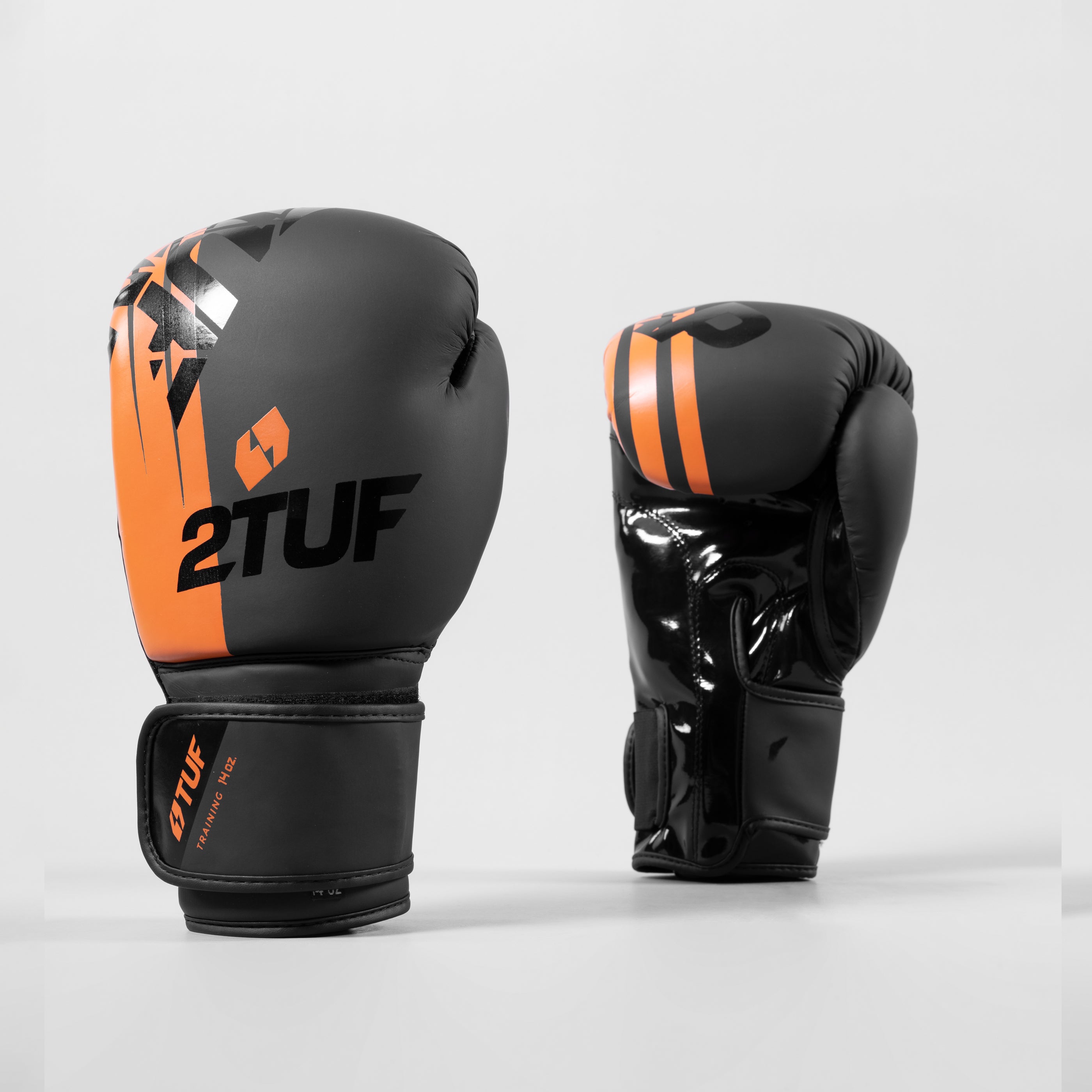 'Tuff' Boxing Gloves - Black/Orange 2TUF2TAP
