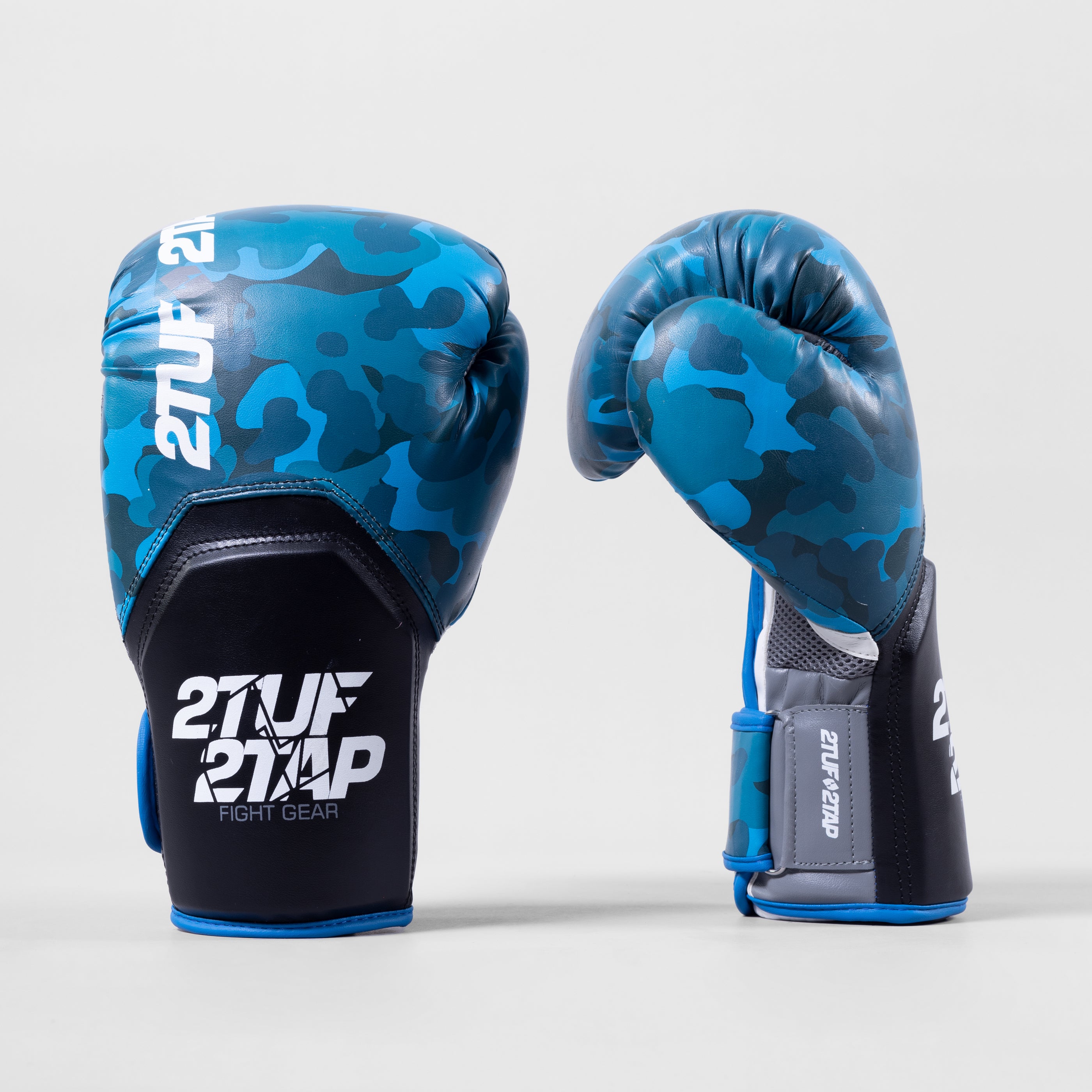 'Camo Elite' Boxing Gloves - Blue/Black 2TUF2TAP