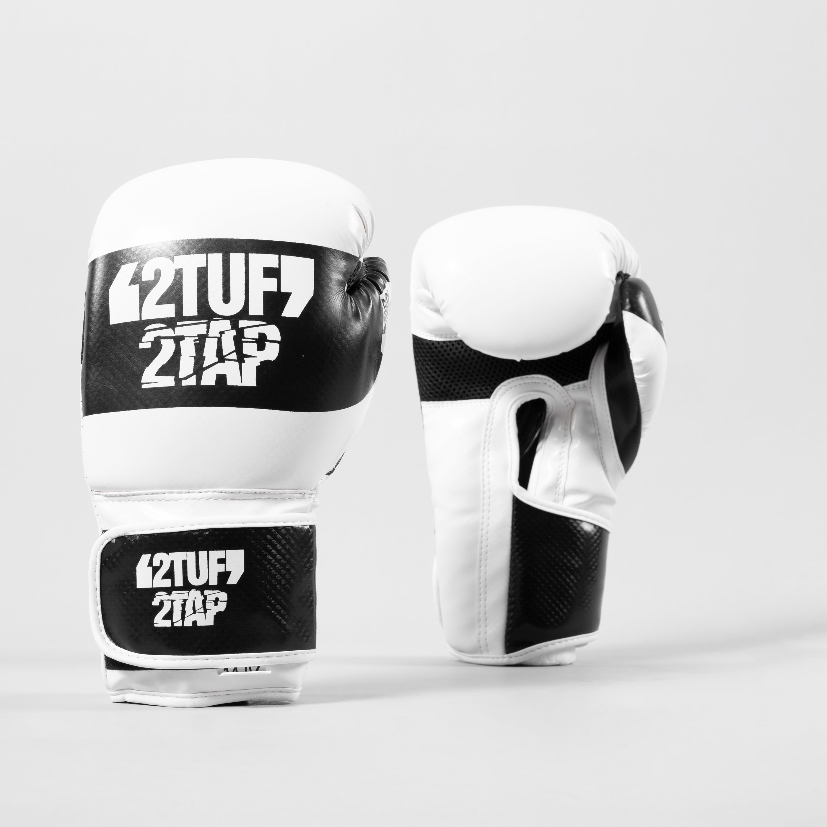 'Resolve' Boxing Gloves - White/Black 2TUF2TAP
