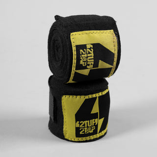 'Strykr' Boxing Hand Wraps - Black/Yellow 2TUF2TAP